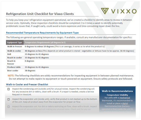 Refrigeration Checklist.pdf Keeping Cool in the 100 Days of Summer